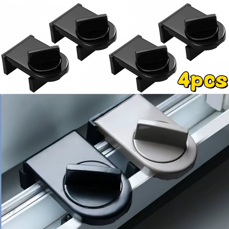 4Pcs Sliding Window Locks Sash Stopper Sliding Door Anti-Theft Lock Adjustable Buckle Windows Stopper Lock Child Safety Limiter