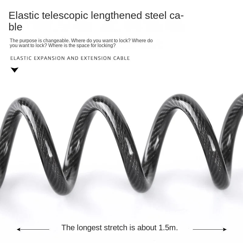 Bicycle Lock Steel Wire Chain Lock Mountain Bike Motorcycle Anti-Theft Code Steel Wire Rope Lock Luggage Lock Helmet Lock