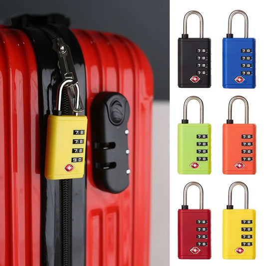 Portable Padlock TSA 4 Dial Digit Customs Lock Combination Lock Anti-Theft Lock Safely Code Lock Luggage Lock Protect Security