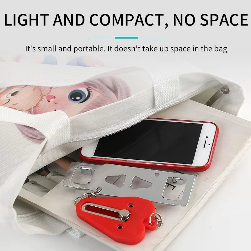 Security Portable Door Lock Latch No Drill Manual Hotel Room Devices for Add Security Holes Removable for Travel Safety