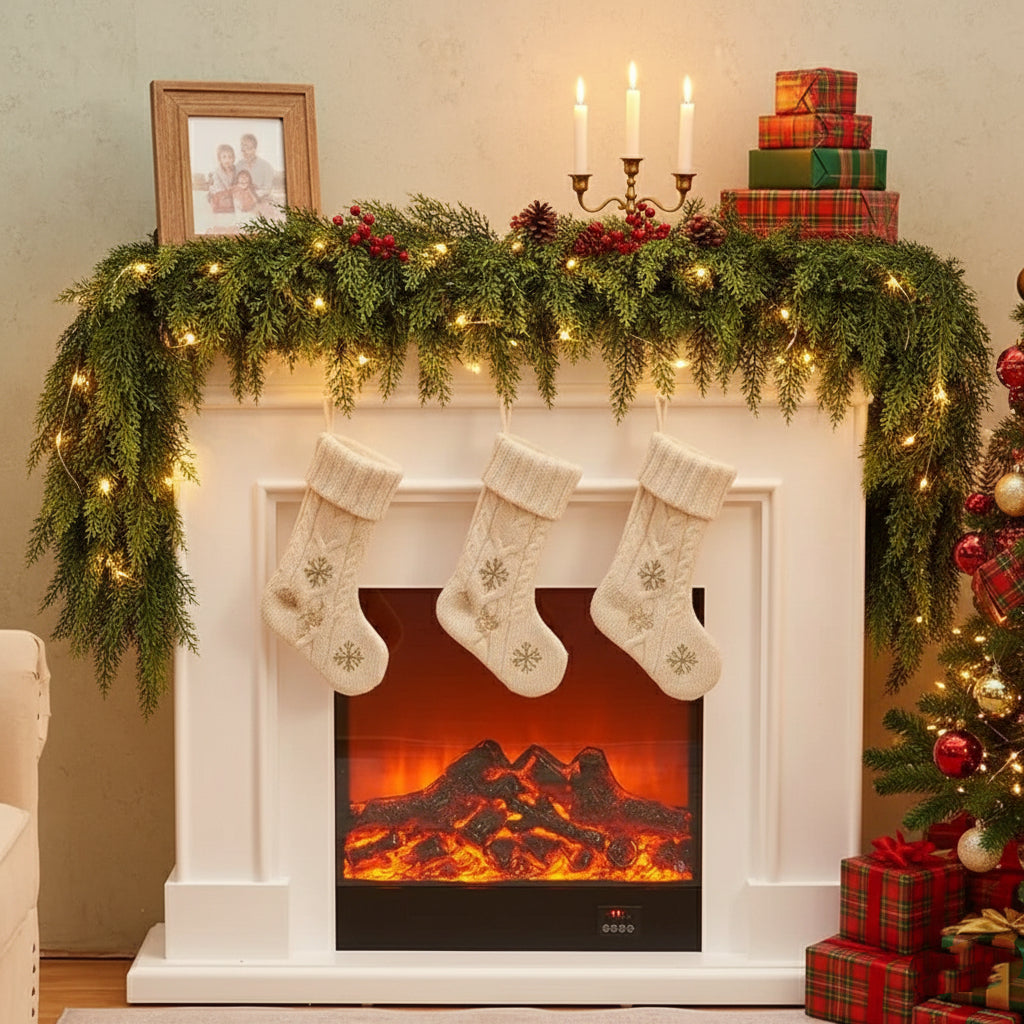 🎄Lush Evergreen Realistic Cedar Garland for Timeless Holiday Elegance.❄️