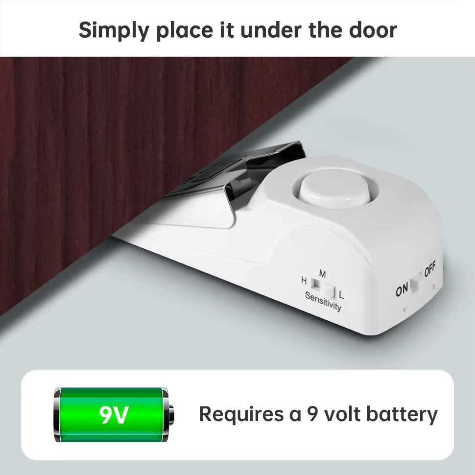 Wireless Door Stop Alarm System120Db with Door Lock Home Security Kit Anti-Theft System Portable Door Stoppers Alarm Siren