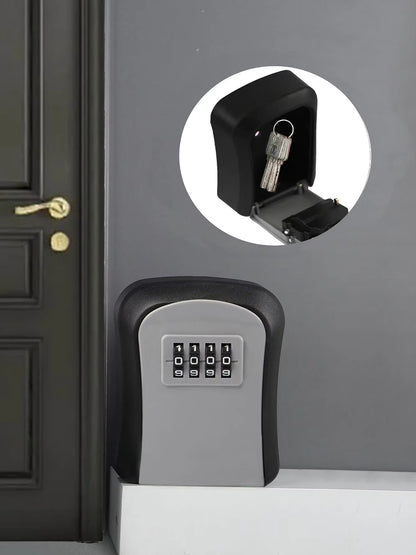 1Pc Wall-Mounted Key Storage Box, Password Key Box, Outdoor Resettable Secret Code Lock Safe Lock Box, Storage Safe
