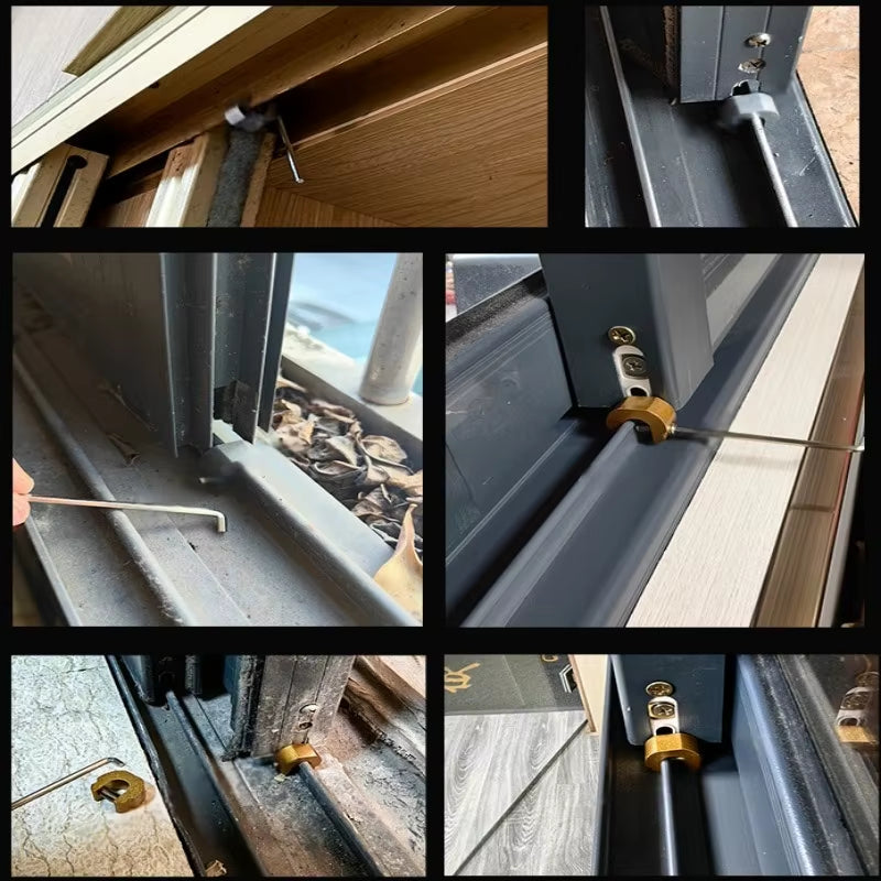 New 3/5/10Pcs Aluminum Alloy Window Lock Stopper Sliding Door Window Limiter Sliding Sash Stopper Anti-Theft Child Safety Locks