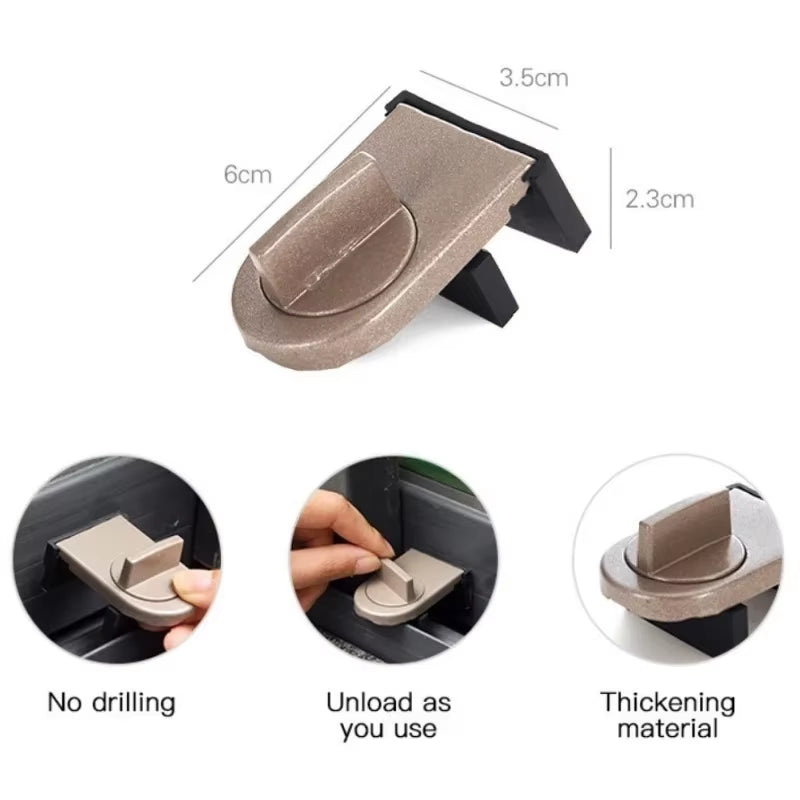 4Pcs Sliding Window Locks Sash Stopper Sliding Door Anti-Theft Lock Adjustable Buckle Windows Stopper Lock Child Safety Limiter