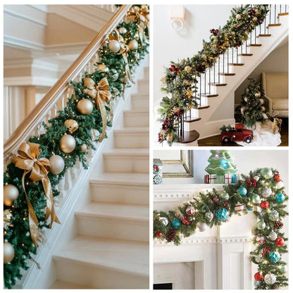 ❄️🎄Oveallgo® Artificial Cedar Garland🇺🇸Green Pine Garland for Table, Mantel, Wall – Perfect for Indoor & Outdoor Christmas Decorations