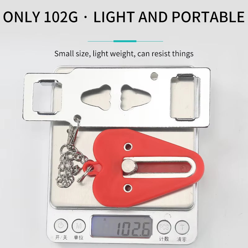 Security Portable Door Lock Latch No Drill Manual Hotel Room Devices for Add Security Holes Removable for Travel Safety