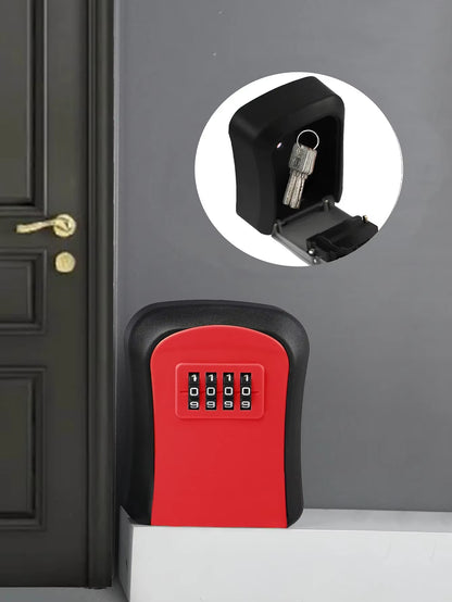 1Pc Wall-Mounted Key Storage Box, Password Key Box, Outdoor Resettable Secret Code Lock Safe Lock Box, Storage Safe