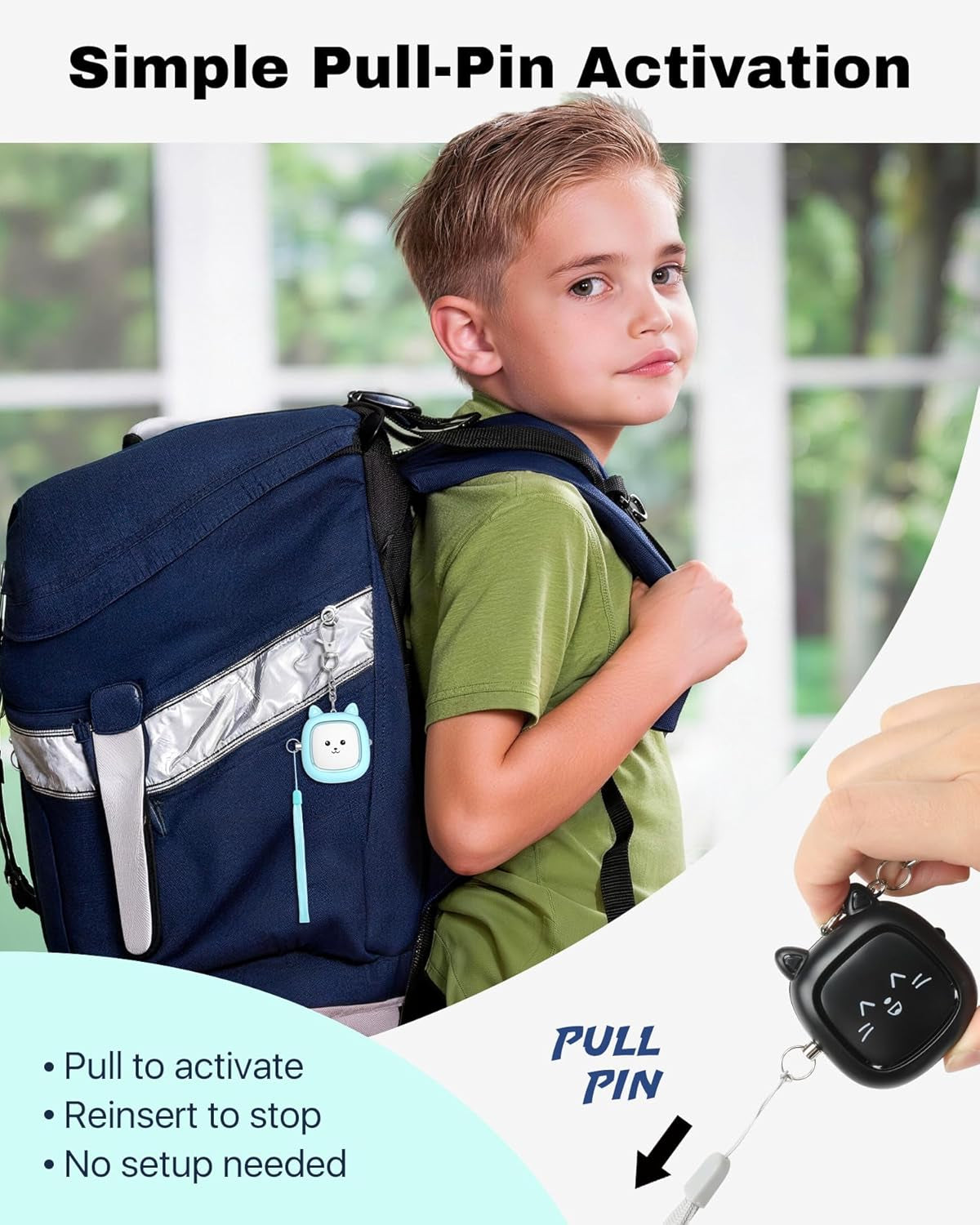 Personal Safety Alarm –  Loud Siren with LED Light, Easy Pull-Pin Keychain for Women & Seniors, Portable Everyday Use (3 Pack)