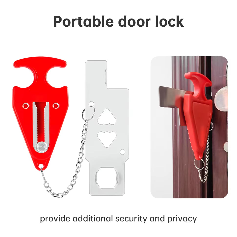 Wireless Door Stop Alarm System120Db with Door Lock Home Security Kit Anti-Theft System Portable Door Stoppers Alarm Siren