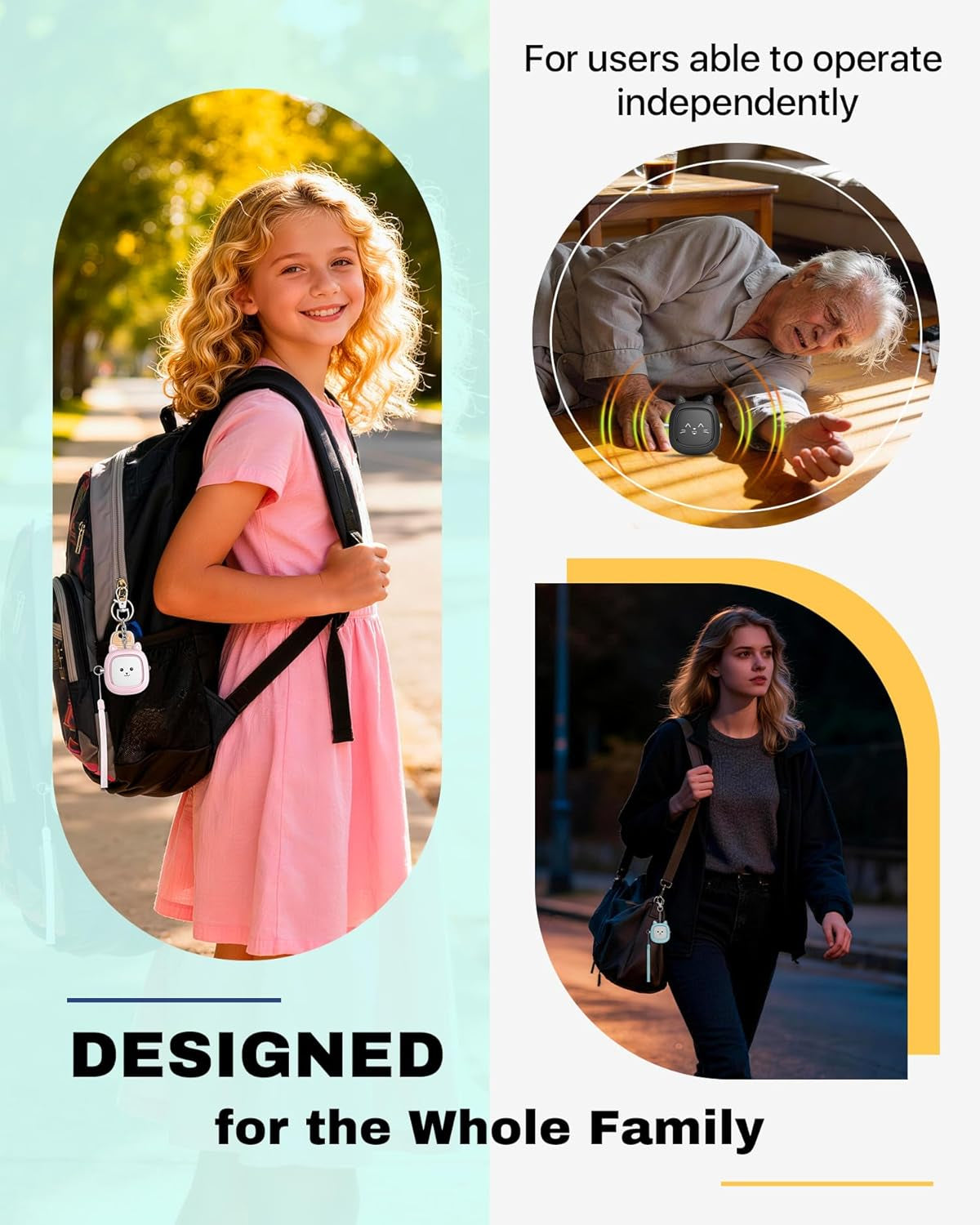 Personal Safety Alarm –  Loud Siren with LED Light, Easy Pull-Pin Keychain for Women & Seniors, Portable Everyday Use (3 Pack)