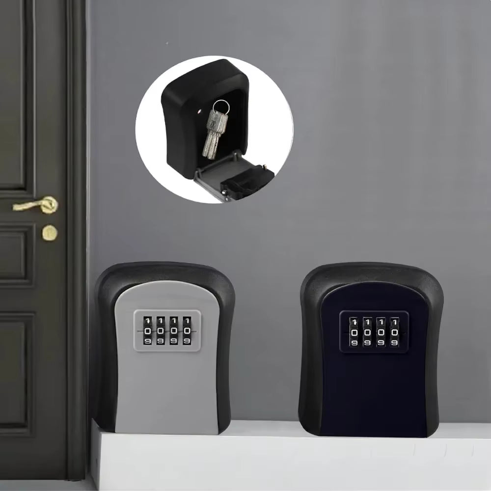 1Pc Wall-Mounted Key Storage Box, Password Key Box, Outdoor Resettable Secret Code Lock Safe Lock Box, Storage Safe