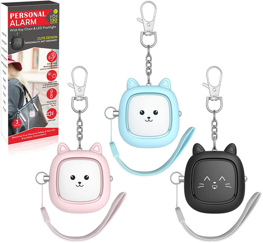 Personal Safety Alarm –  Loud Siren with LED Light, Easy Pull-Pin Keychain for Women & Seniors, Portable Everyday Use (3 Pack)