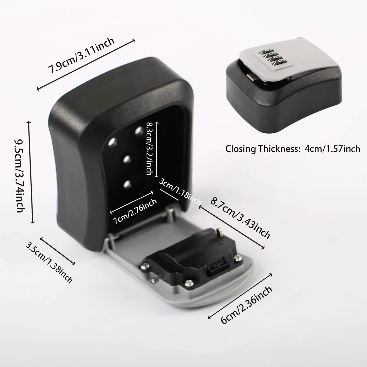 1Pc Wall-Mounted Key Storage Box, Password Key Box, Outdoor Resettable Secret Code Lock Safe Lock Box, Storage Safe