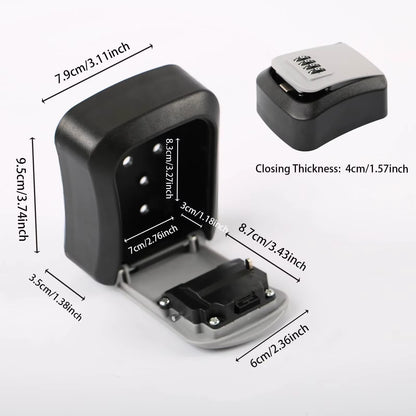 1Pc Wall-Mounted Key Storage Box, Password Key Box, Outdoor Resettable Secret Code Lock Safe Lock Box, Storage Safe