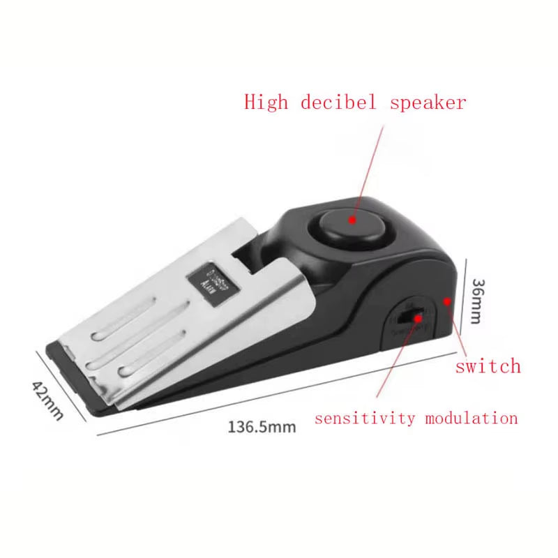 The Pocket Bodyguard™: 2-in-1 Double Protection Door Security Set (Red Lock + 120dB Alarm) - Fits 99% of Doors