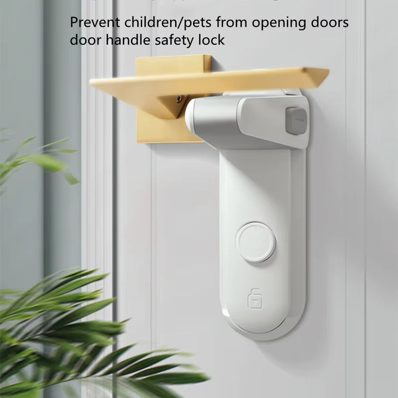 Child Safety Door Handle Lock Pet Room Door Handle Lock Protection Baby Door Handle Lock Easy to Install and Use