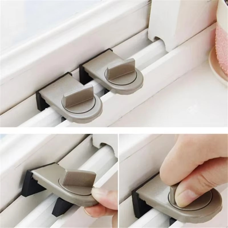 4Pcs Sliding Window Locks Sash Stopper Sliding Door Anti-Theft Lock Adjustable Buckle Windows Stopper Lock Child Safety Limiter