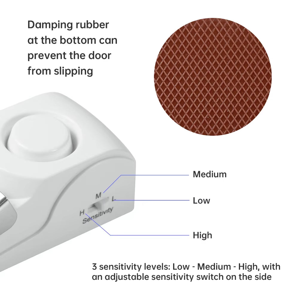 Wireless Door Stop Alarm System120Db with Door Lock Home Security Kit Anti-Theft System Portable Door Stoppers Alarm Siren