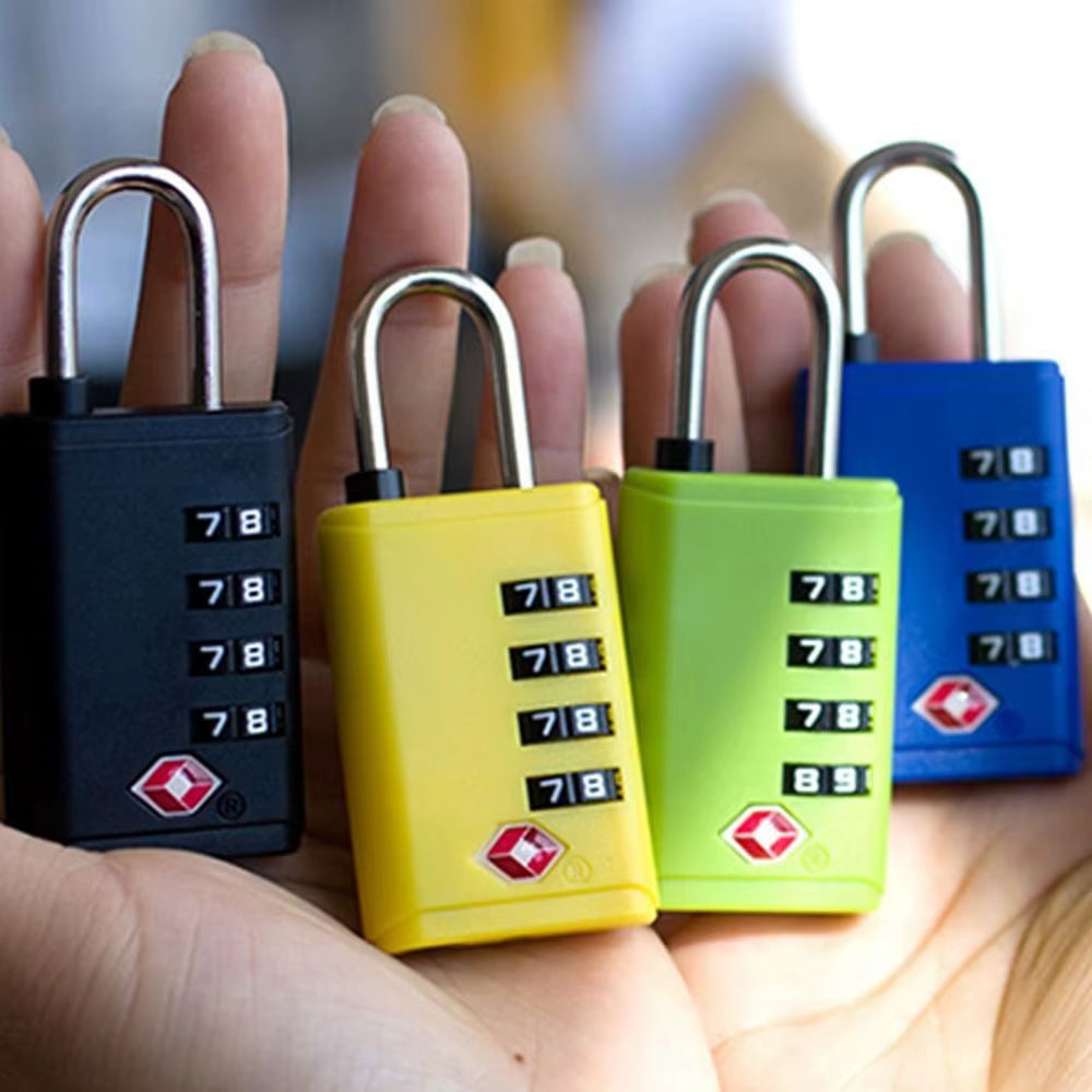 Portable Padlock TSA 4 Dial Digit Customs Lock Combination Lock Anti-Theft Lock Safely Code Lock Luggage Lock Protect Security