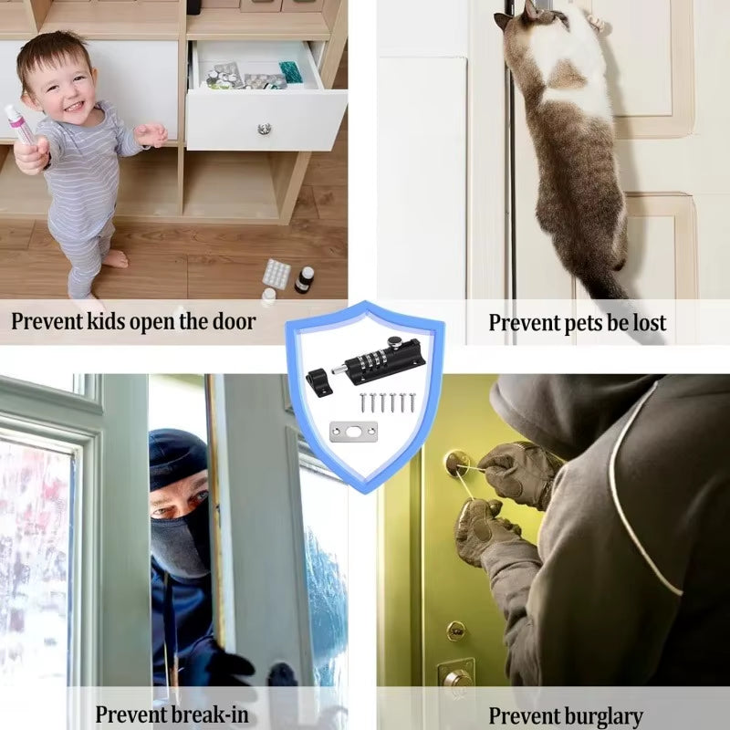 Security Zinc Alloy Anti-Theft Bolt Mechanical Digital Combination Code Lock Wooden Door Storage Cabinet Tongue Cam Lock