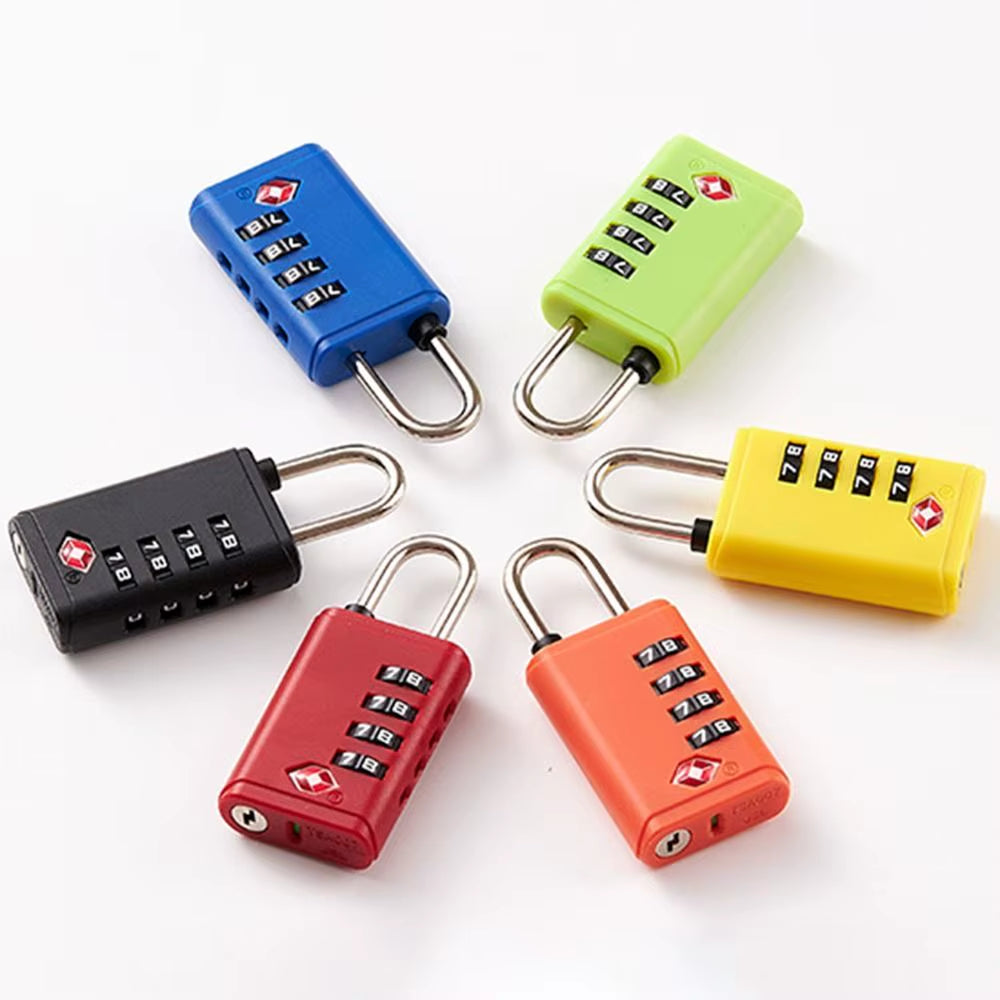Portable Padlock TSA 4 Dial Digit Customs Lock Combination Lock Anti-Theft Lock Safely Code Lock Luggage Lock Protect Security